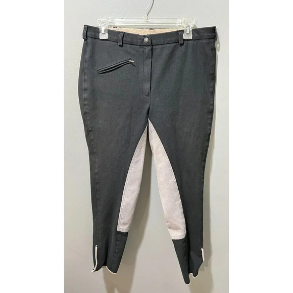 Ride Ap Womens Riding Rib Pants Equestrian Knee Patch Breeches Black 33x26 - Picture 4 of 12